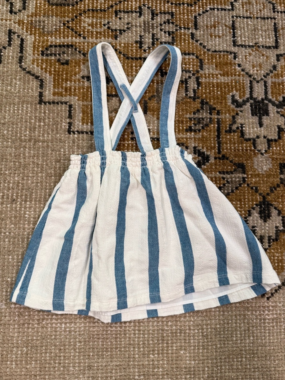 NWT H&M Blue and White Striped Suspender Skirt size 2-3T